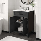 Modway Steamforge 24" Bathroom Vanity - White/Black-Ceramic Sink Basin