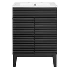 Modway Render 24" Bathroom Vanity - Black/White-8" Widespread Holes