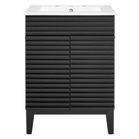 Modway Render 24" Bathroom Vanity - Black/White-8" Widespread Holes