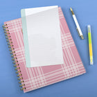 Emily Ley Simplified 2026-27 Weekly/Monthly Planner - 11" x 9" - Pink Plaid - Bilingual-Page size: 11" H x 8-3/8" W