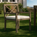 Modway Northlake Outdoor Teak Dining Armchair - Pebble-Weather-Resistant Cushion