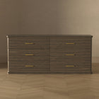 Manhattan Comfort Clifford Traditional 6-Drawer Double Dresser - Walnut-Home Assembly Required (All Hardware Included)