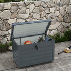 Outsunny 78 Gallon Garden Storage Box-Built in handles and four wheels (two with brakes) for easy movement
