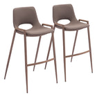 Zuo Desi Barstool - Brown/Walnut - Set of 2-Armrest support