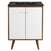 Modway Transmit 24" Bathroom Vanity - White/Black-Mid-Century Modern Vanity