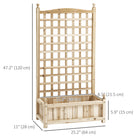Outsunny Raised Garden Bed with Trellis for Climbing Vines - Natural Wood-Solid wood reinforced with metal fixing fittings is stable for planting

