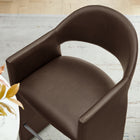 Modway Talia 41" Vegan Leather Bar Stool - Espresso-Wide Angular Armrests