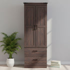 HOMCOM 67" H Tall Kitchen Pantry Cabinet with Adjustable Shelves - Espresso-Magnetic doors ensure secure closure 