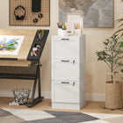 HOMCOM 3-Drawer Letter/A4 Filing Cabinet with Lock - White-Two drawers can be locked separately to secure important documents, including two keys per lock
