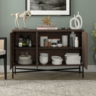 Hudson&Canal Brighton 48"W Buffet Table - Alder Brown-Product Dimensions: 14" L x 47.5" W x 32" H