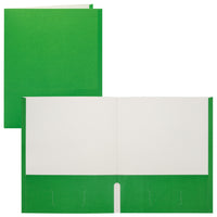 Staples Twin Pocket Portfolio - Letter Size - Green-Paper cover with green exterior