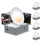 Impotek 6" LED 12W 5CCT Dimmable Recessed Ceiling Light - 4 Pack-Versatile Colour Temperature Selection - Elevate your room's ambiance with our advanced 5 CCT feature, allowing you to choose the perfect light temperature for any setting. Seamlessly switch among 2700K, 3000K, 3500K, 4000K, and 5000K options with a simple toggle on the junction box, tailoring your lighting atmosphere to match your mood or decor with ease