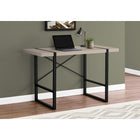 Monarch Specialties 7659 48" Computer Desk - Modern Taupe/Black Metal-Robust metal legs in a black finish are incorporated into the desktop for an interesting visual effect