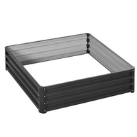 Outsunny Galvanized Steel Planter Raised Garden Bed - 47" L x 47" W x 12" H - Grey-The great and easiest way to grow your own garden at home 