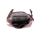 Karla Hanson Phoebe Women's Hobo Bag - Wine-1 back zipper pocket