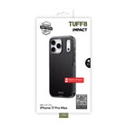 TUFF8 Impact Dual-layer Rugged Case for iPhone 17 Pro Max - Black-Durable materials: Made from tough polycarbonate with a beveled camera guard for added lens protection