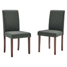 Modway Prosper Upholstered Fabric Dining Side Chair - Grey - 2 Pack-Parsons Dining Chairs