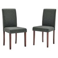 Modway Prosper Upholstered Fabric Dining Side Chair - Grey - 2 Pack-Parsons Dining Chairs