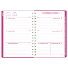 Mead 2027 Small Weekly/ Monthly Planner - 8-1/2" x 6" - Colour Pop Fuchsia - Bilingual-Page size: 8-1/2" H X 5-1/2" W