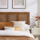 Modway Sirocco Rattan and Wood Queen Platform Bed - Walnut-Synthetic Rattan Cane Webbing