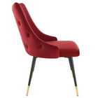 Modway Adorn Tufted Performance Velvet Dining Side Chair - Maroon-Dense Foam Padding