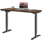 MotionGrey 43" Ergo2 Electric Sit Stand Height Adjustable Standing Desk - Black/Black-MDF surface desk top with industrial grade steel standing desk leg frame