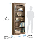 Sauder Arch 5-Shelf Bookcase - Salt Oak-Sauder trusted service: For questions about product or assembly, we are here to help