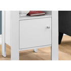 Monarch Specialties 2137 Accent Table - White Night Stand With Storage-24.25"H x 17.25"W x 14"D