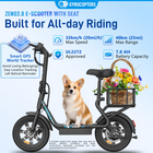 Gyrocopters Zeno 2.0 Electric Scooter for Adults & Teens - Speed 32 kmph - Range 40 km - APP - Black-Engineered for stability and comfort, it features a removable large basket and a premium adjustable seat, making it the ideal choice for grocery runs, campus travel, or daily office commutes
