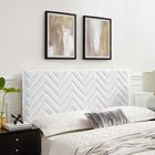 Modway Mercy Chevron Tufted Performance Velvet Full/Queen Headboard - White-Performance Velvet