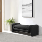 Modway Waverly Boucle Fabric Bench - Black-Dense Foam Padding