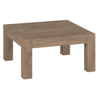 Hudson&Canal Langston 34"W Square Coffee Table - Antiqued Grey Oak-A minimalist contemporary design for your living room, den, and more