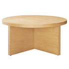 Modway Silas Round Wood Coffee Table - Natural-Modern Round Coffee Table