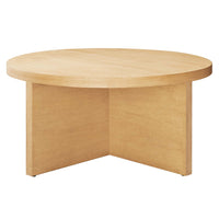 Modway Silas Round Wood Coffee Table - Natural-Modern Round Coffee Table