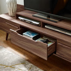 Modway Omnistand 2 Piece Entertainment Center - Walnut Grey-Full-Extension Center Glide Drawer
