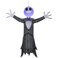GEMMY Airblown Inflatable Halloween Hanging Jack Skellington with Blinking Lights  - 48"-Hangs from your roof or eaves