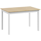 HOMCOM Farmhouse Kitchen Table with Wood Frame for Dining Room - Natural Wood-Farmhouse style, blends perfectly with most home decorations