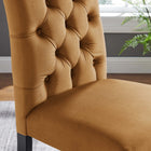 Modway Duchess Performance Velvet Dining Chairs - Cognac - 2 Pack-Classic Button Tufting