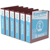 Davis Group Easyview Premium Binder - Round Ring - Customizable - 2" - Burgundy - 6 Pack-3 Ring Binder