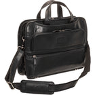 Mancini Buffalo Triple Compartment Briefcase for 15.6" Laptop / Tablet - 16.75" x 4.5" x 12.25" - Black-Accommodates tablet
