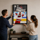 Frameworth Jordan Staal 20" H x 29" W Framed Canvas Carolina Hurricanes 2026 Stanley Cup Champions Framed Canvas - Officially Licensed NHL/NHLPA-Product-type accurate build: Open-faced canvas presentation leaves the textured canvas surface visible without glass or acrylic glazing