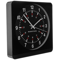 Marathon Large 12-Inch Analog Wall Clock with Auto-Night Light & Silent Sweep - Black/Black (CL030057BK-BK1)-This clock was engineered with a silent, continuous-sweep second hand quartz movement. It does not emit a ticking sound.