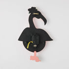 Enesco Allen Designs Pinky The Flamingo with Flowers Sculpted Pendulum Wall Clock-Features a peaceful flamingo adorned with vibrant flowers showcasing graceful stature, plus legs and a flower that act as a pendulum