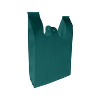 Reliabag Reusable Non-Woven T-Shirt Bags - 11"W x 7"D x 20"H - Green - 25 Pack-Reusability: Non-woven t-shirt bags are designed to be reusable