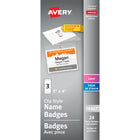 Avery Clip Style Laser/Inkjet Name Badge Kit, 4" x 3", 24 Pack (74467)-Clip Style