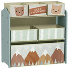Qaba Toy Organizer with 6 Storage Bins - 25" L x 12" W x 26" H - Green-Six boxes, providing plenty of room to keep toys, books, and clothes