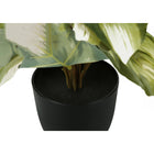 Monarch Specialties 13" Artificial Indoor Monstera Calthea - Table - Black Pots - Set of 2-5 year limited warranty against manufacturer's defects