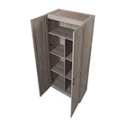 Manhattan Comfort Hopkins 59.22" 2-Piece Modern 14-Shelf Storage Closet - Grey-Ample Storage in a Stylish and Space-Saving Design. Option to Add on Collection Units to Create a Wider Wardrobe