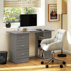HOMCOM 47.25" Computer Desk with Storage - Grey-Colour: Grey 
