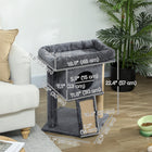 PawHut Small Cat Tree Tower with Perch and Scratching Post - Dark Grey-Spacious cat house, providing a private space to relax 